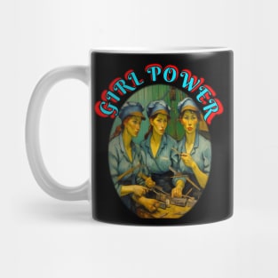 Girl Power Van Gogh style Mug